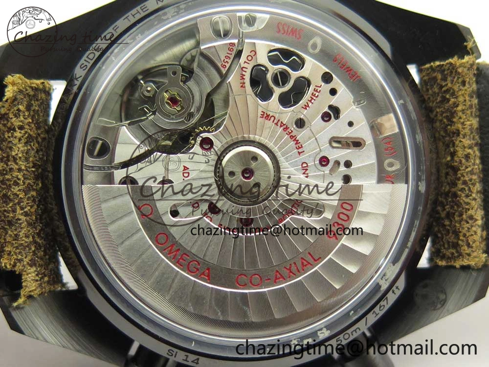 Speedmaster “Dark Side of The Moon” Real Ceramic OMF 1:1 Best Edition Vintage Black on Brown Leather Strap A9300