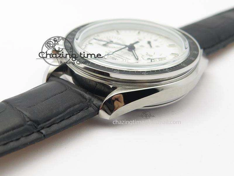 Speedmaster JHF SS Snoopy Award 45th Anniversary White Dial On Black Leather Strap