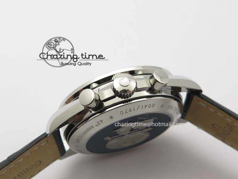 Speedmaster JHF SS Snoopy Award 45th Anniversary White Dial On Black Leather Strap