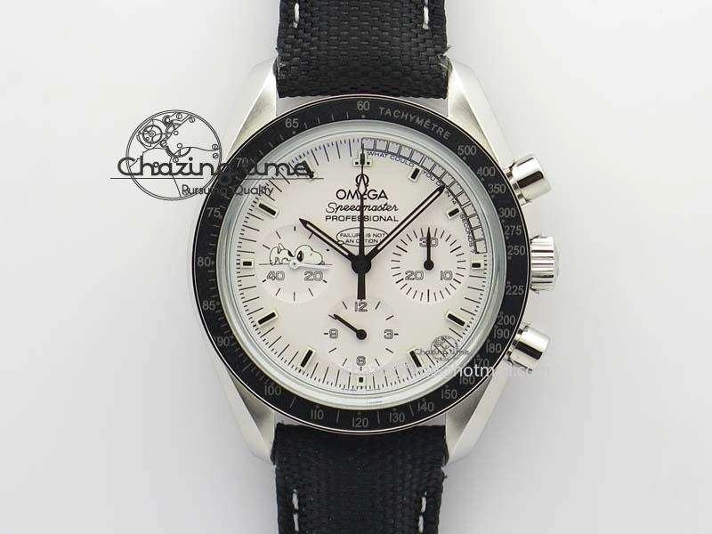 Speedmaster JHF SS Snoopy Award 45th Anniversary White Dial On Black Nylon Strap