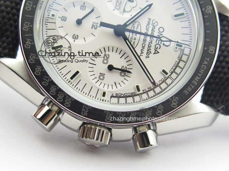 Speedmaster JHF SS Snoopy Award 45th Anniversary White Dial On Black Nylon Strap