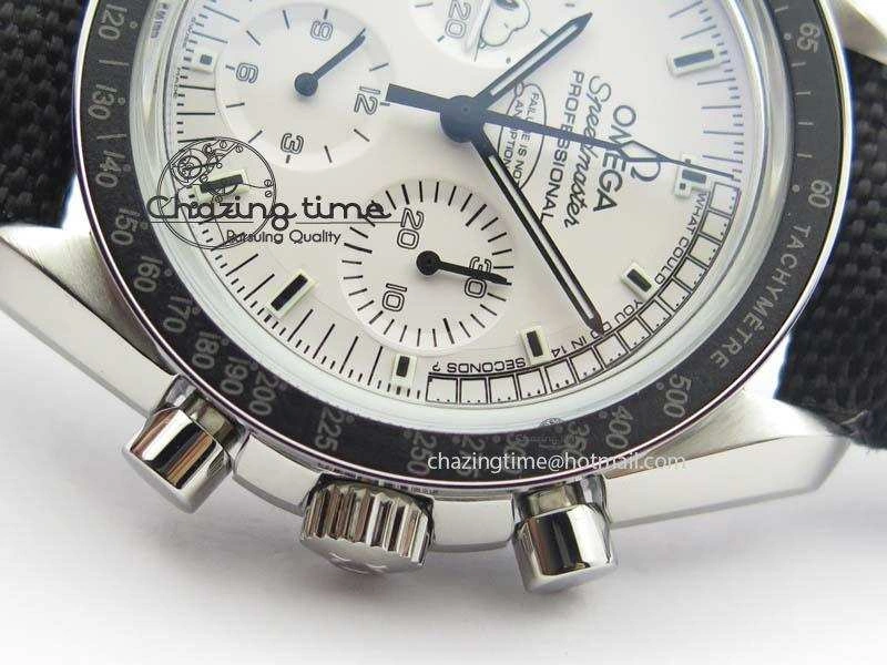 Speedmaster JHF SS Snoopy Award 45th Anniversary White Dial On Black Nylon Strap