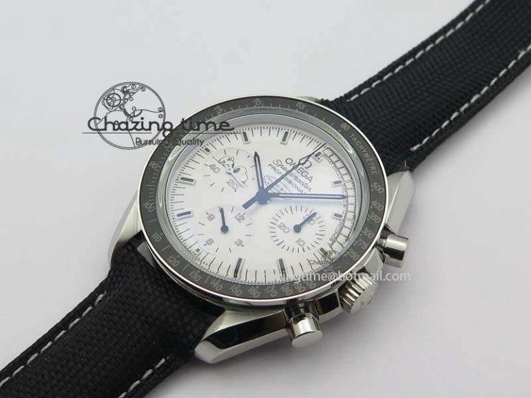 Speedmaster JHF SS Snoopy Award 45th Anniversary White Dial On Black Nylon Strap