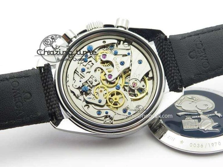 Speedmaster JHF SS Snoopy Award 45th Anniversary White Dial On Black Nylon Strap