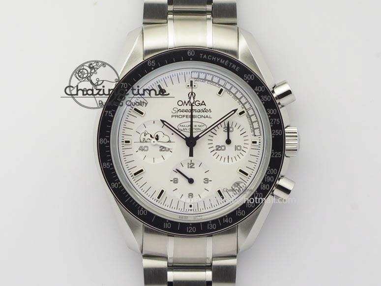 Speedmaster JHF SS Snoopy Award 45th Anniversary White dial On SS Bracelet
