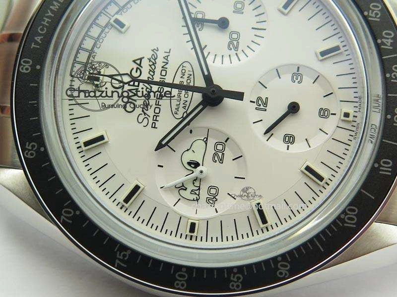 Speedmaster JHF SS Snoopy Award 45th Anniversary White dial On SS Bracelet
