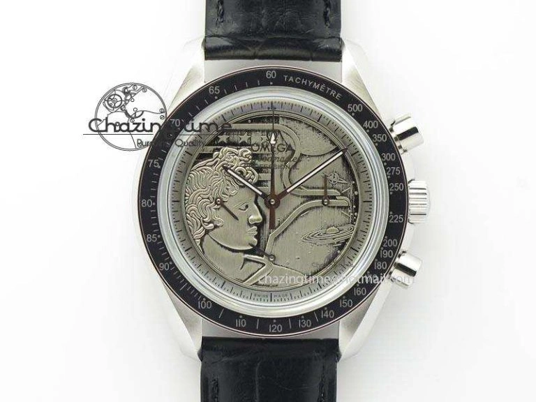 Speedmaster JHF SS ‘Work on the Moon’ Gary Dial On Black Leather Strap