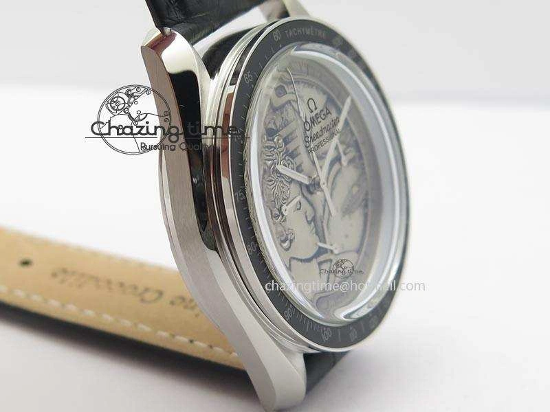 Speedmaster JHF SS ‘Work on the Moon’ Gary Dial On Black Leather Strap