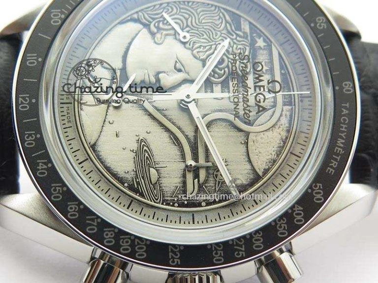 Speedmaster JHF SS ‘Work on the Moon’ Gary Dial On Black Leather Strap