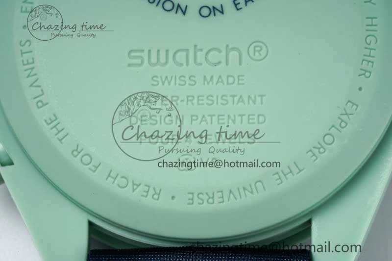 Speedmaster Misson On Earth 1:1 Best Edition Blue Dial On Nylon Strap Quartz