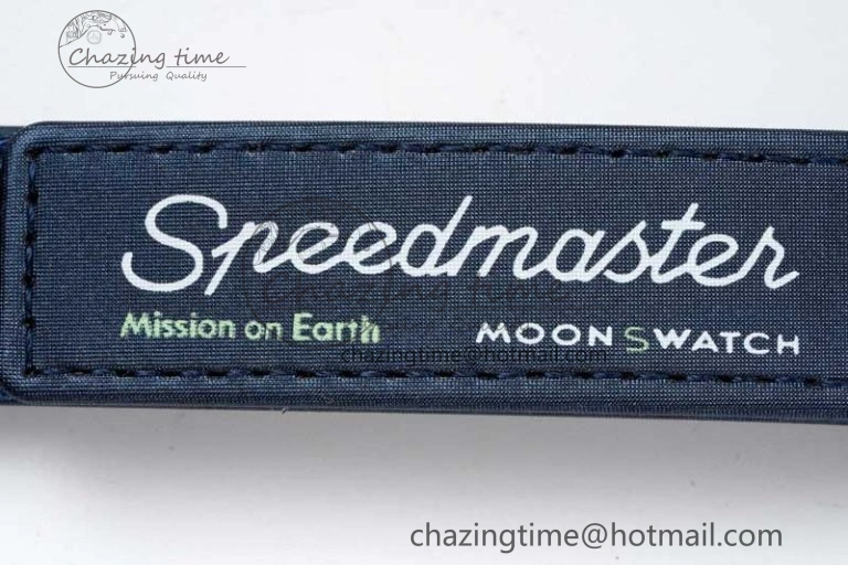 Speedmaster Misson On Earth 1:1 Best Edition Blue Dial On Nylon Strap Quartz