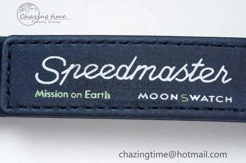 Speedmaster Misson On Earth 1:1 Best Edition Blue Dial On Nylon Strap Quartz