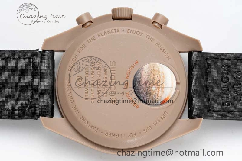 Speedmaster Misson To Jupiter 1:1 Best Edition Brown Dial On Nylon Strap Quartz