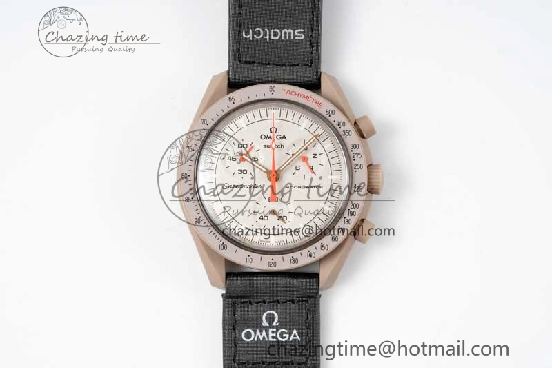 Speedmaster Misson To Jupiter 1:1 Best Edition Brown Dial On Nylon Strap Quartz