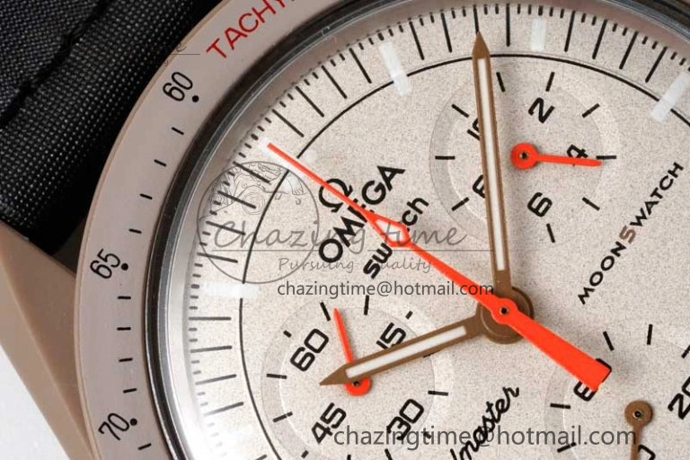 Speedmaster Misson To Jupiter 1:1 Best Edition Brown Dial On Nylon Strap Quartz