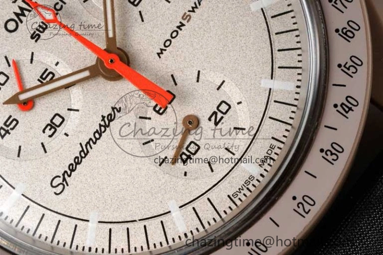 Speedmaster Misson To Jupiter 1:1 Best Edition Brown Dial On Nylon Strap Quartz