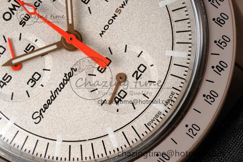 Speedmaster Misson To Jupiter 1:1 Best Edition Brown Dial On Nylon Strap Quartz