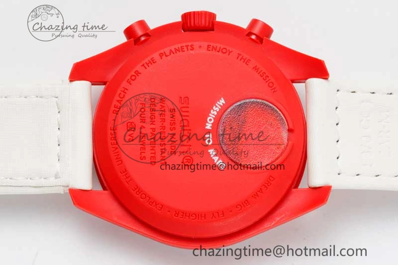 Speedmaster Misson To Mars 1:1 Best Edition White Dial On Nylon Strap Quartz