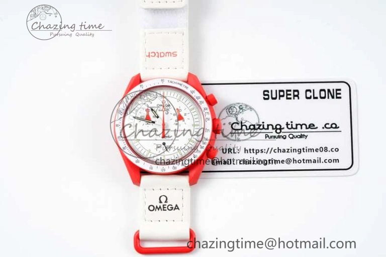 Speedmaster Misson To Mars 1:1 Best Edition White Dial On Nylon Strap Quartz