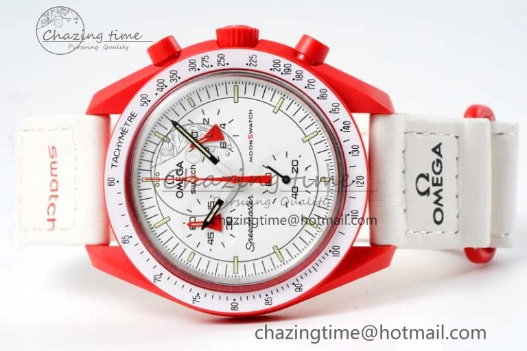Speedmaster Misson To Mars 1:1 Best Edition White Dial On Nylon Strap Quartz