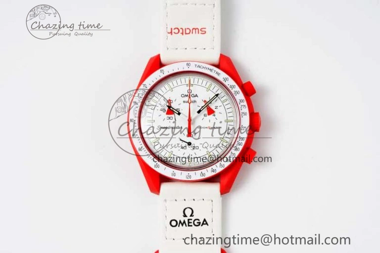 Speedmaster Misson To Mars 1:1 Best Edition White Dial On Nylon Strap Quartz