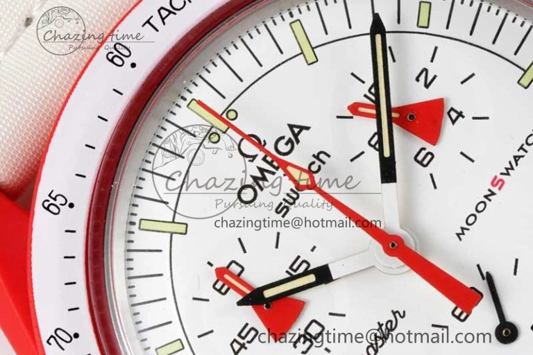 Speedmaster Misson To Mars 1:1 Best Edition White Dial On Nylon Strap Quartz