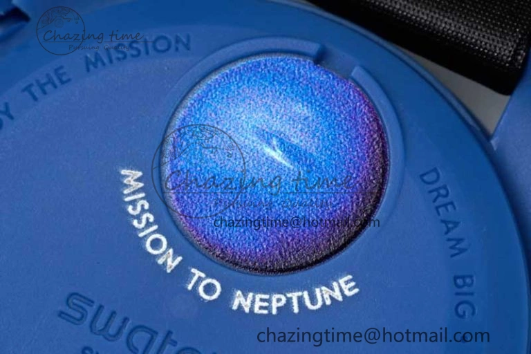Speedmaster Misson To Neptune 1:1 Best Edition Blue Dial On Nylon Strap Quartz