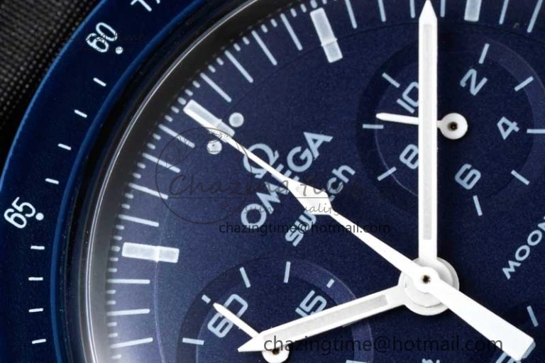 Speedmaster Misson To Neptune 1:1 Best Edition Blue Dial On Nylon Strap Quartz