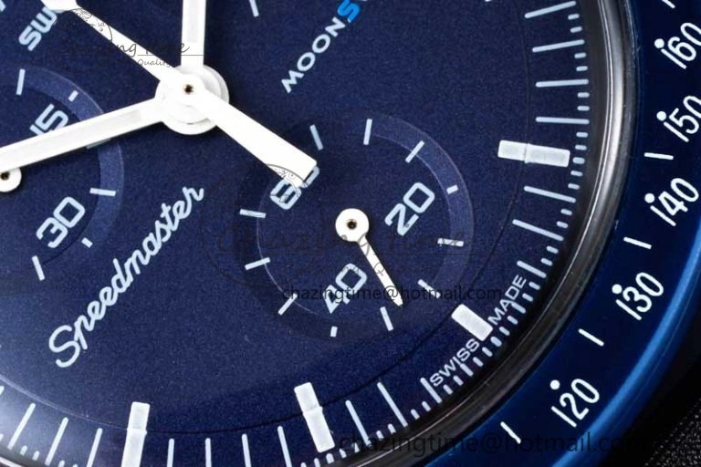 Speedmaster Misson To Neptune 1:1 Best Edition Blue Dial On Nylon Strap Quartz