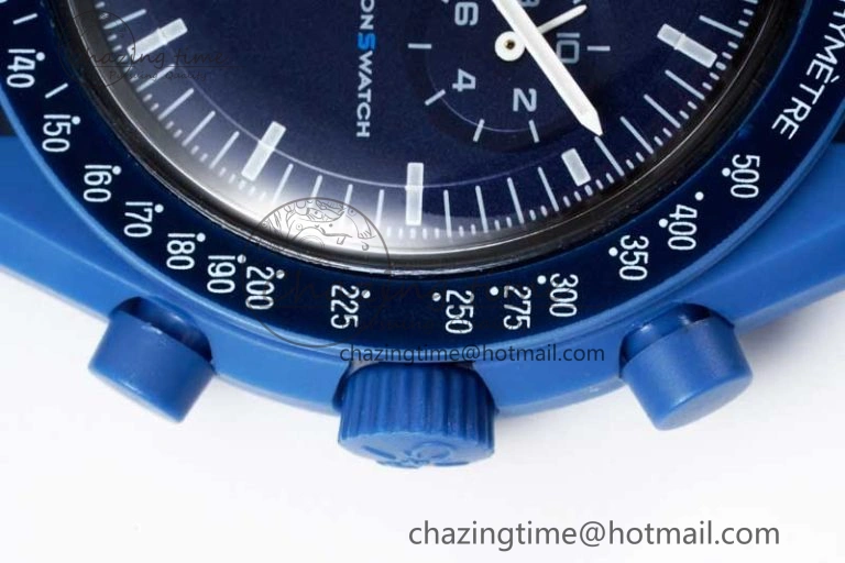 Speedmaster Misson To Neptune 1:1 Best Edition Blue Dial On Nylon Strap Quartz