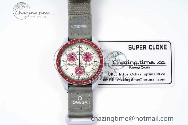 Speedmaster Misson To Pluto 1:1 Best Edition Gray Dial On Nylon Strap Quartz