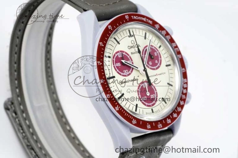 Speedmaster Misson To Pluto 1:1 Best Edition Gray Dial On Nylon Strap Quartz