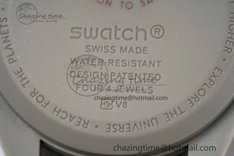 Speedmaster Misson To Saturn 1:1 Best Edition Beige Dial On Nylon Strap Quartz