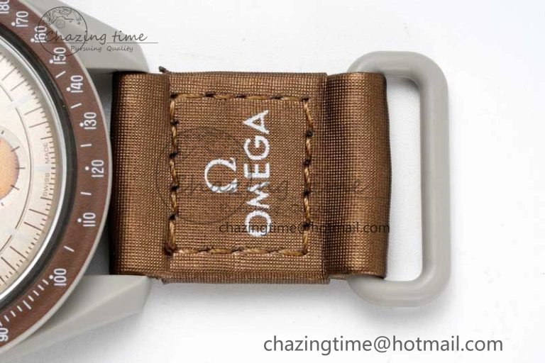 Speedmaster Misson To Saturn 1:1 Best Edition Beige Dial On Nylon Strap Quartz