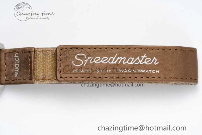 Speedmaster Misson To Saturn 1:1 Best Edition Beige Dial On Nylon Strap Quartz
