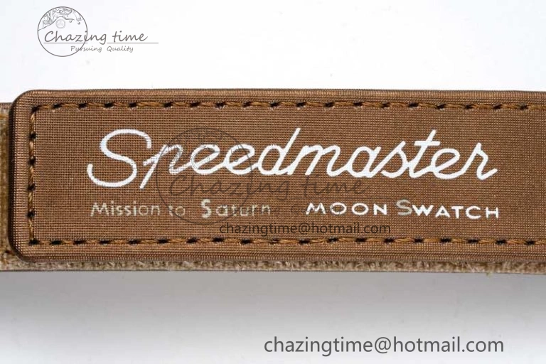 Speedmaster Misson To Saturn 1:1 Best Edition Beige Dial On Nylon Strap Quartz