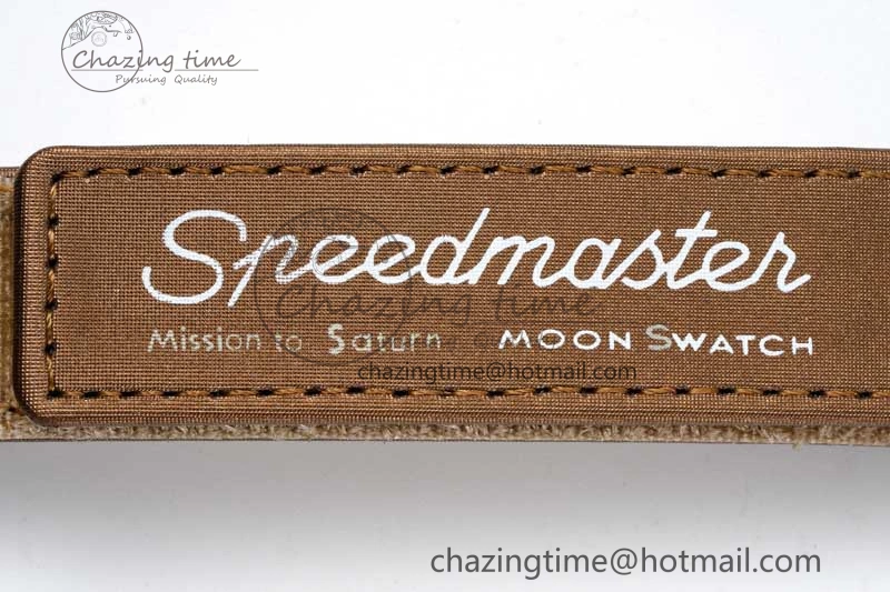 Speedmaster Misson To Saturn 1:1 Best Edition Beige Dial On Nylon Strap Quartz