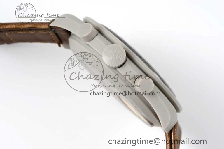Speedmaster Misson To Saturn 1:1 Best Edition Beige Dial On Nylon Strap Quartz