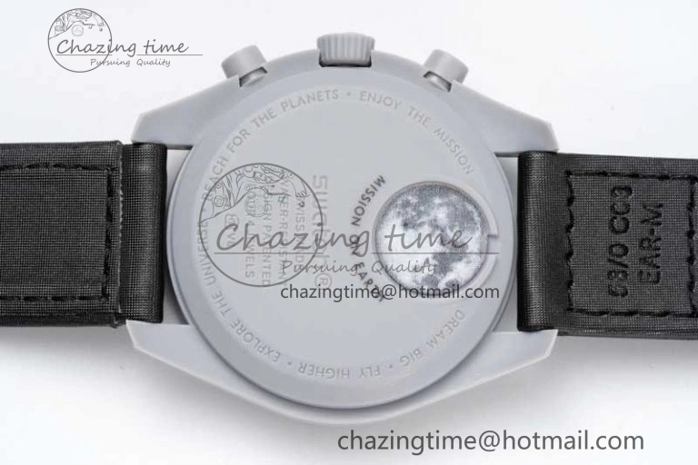 Speedmaster Misson To The Moon 1:1 Best Edition Black Dial On Nylon Strap Quartz