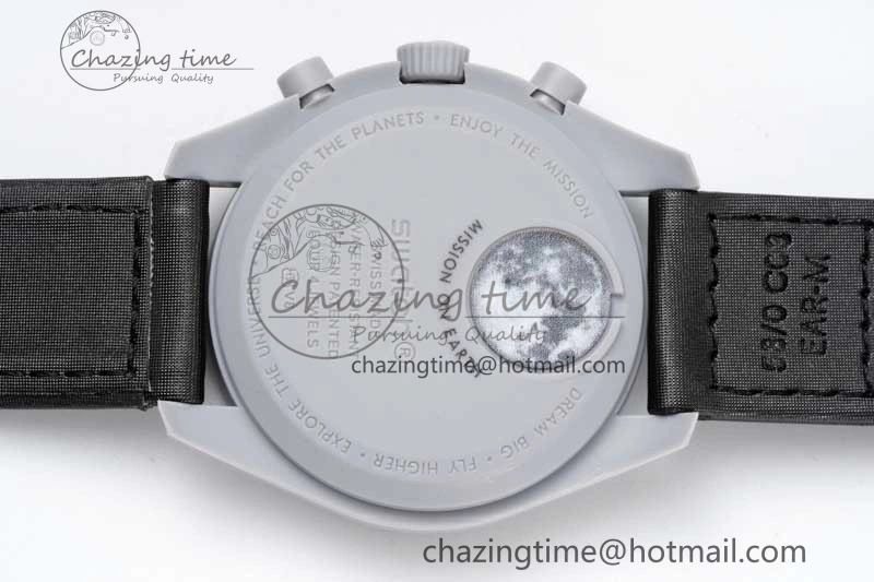 Speedmaster Misson To The Moon 1:1 Best Edition Black Dial On Nylon Strap Quartz