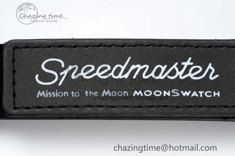 Speedmaster Misson To The Moon 1:1 Best Edition Black Dial On Nylon Strap Quartz