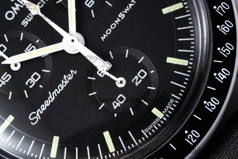 Speedmaster Misson To The Moon 1:1 Best Edition Black Dial On Nylon Strap Quartz