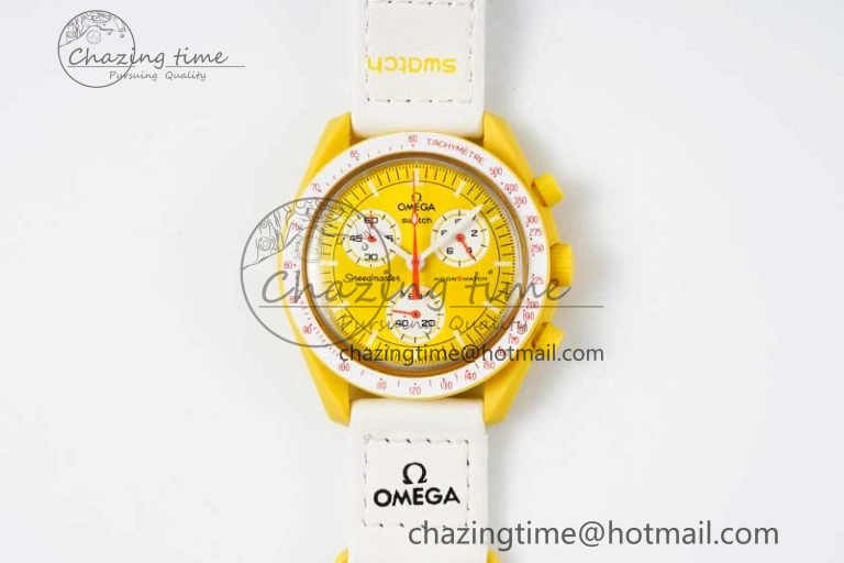 Speedmaster Misson To The Sun 1:1 Best Edition Yellow Dial On Nylon Strap Quartz