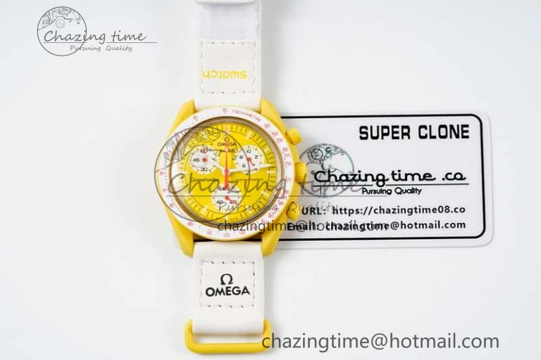 Speedmaster Misson To The Sun 1:1 Best Edition Yellow Dial On Nylon Strap Quartz