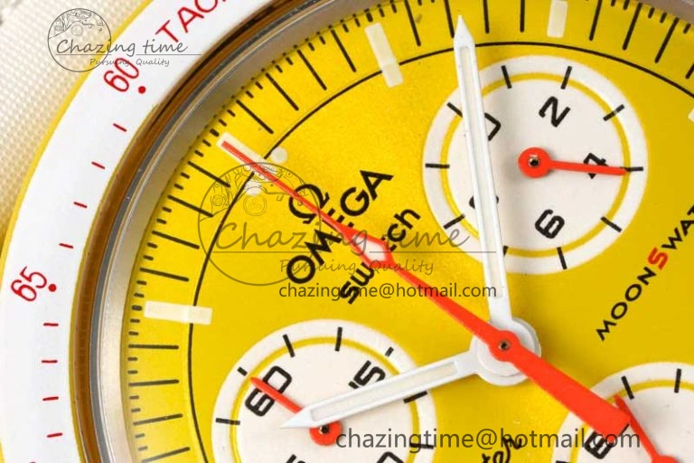 Speedmaster Misson To The Sun 1:1 Best Edition Yellow Dial On Nylon Strap Quartz