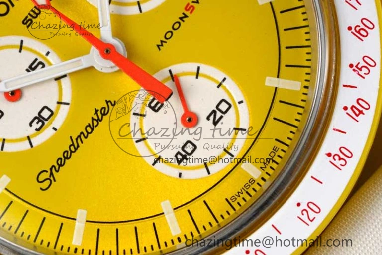 Speedmaster Misson To The Sun 1:1 Best Edition Yellow Dial On Nylon Strap Quartz