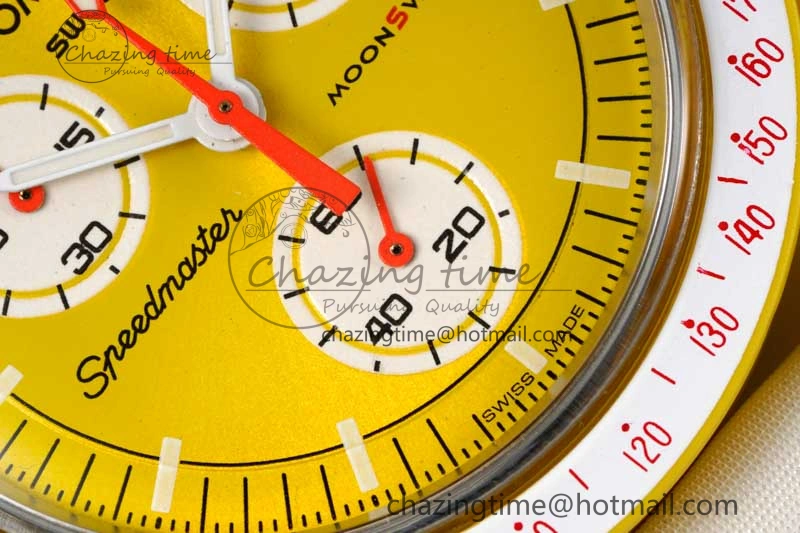 Speedmaster Misson To The Sun 1:1 Best Edition Yellow Dial On Nylon Strap Quartz