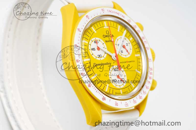 Speedmaster Misson To The Sun 1:1 Best Edition Yellow Dial On Nylon Strap Quartz