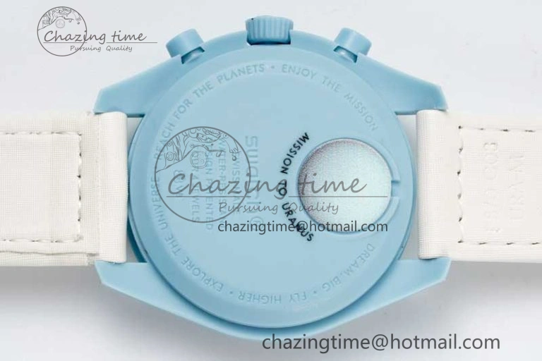 Speedmaster Misson To Uranus 1:1 Best Edition Blue Dial On Nylon Strap Quartz