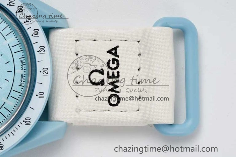 Speedmaster Misson To Uranus 1:1 Best Edition Blue Dial On Nylon Strap Quartz